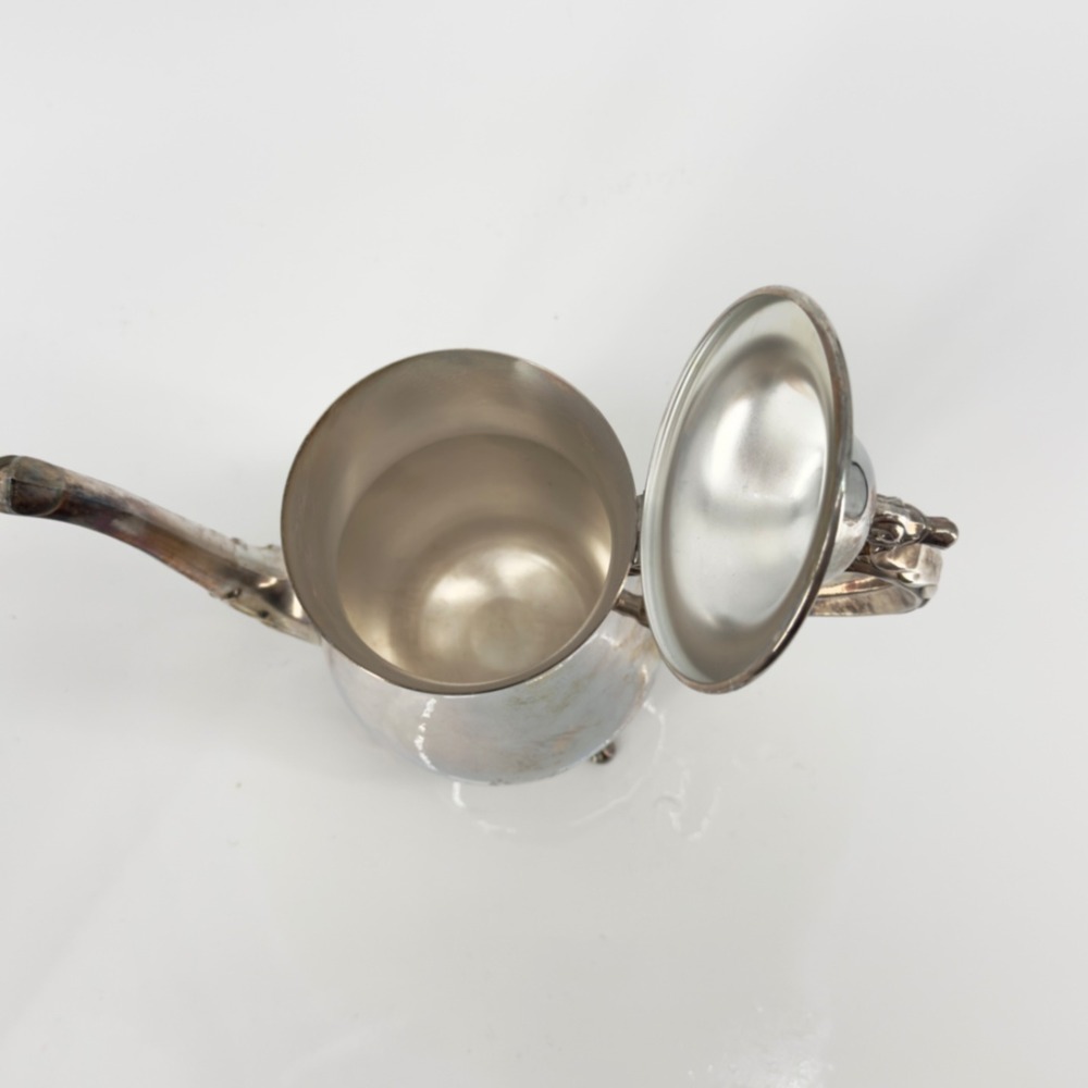 Oneida Silver Plated Coffee Pot Vintage Footed Tea Server with Hinged Lid - Picture 5 of 6